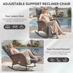 Zero Gravity Patio Rocking Wicker Recliner Chair - Image 5