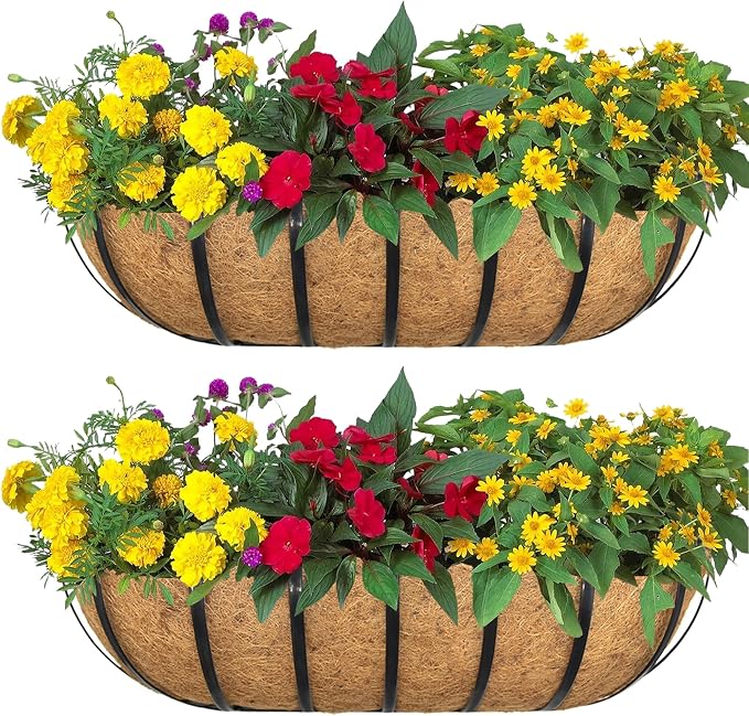 2pack 24-inch Window Sill Window Railing Planters by SMYAXUNW