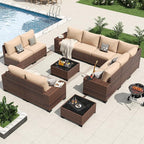 Aoxun 12 Pieces Patio Furniture Set Wicker Rattan Outdoor Sectional - Image 2