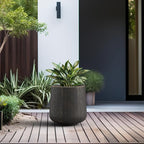 Kante 11.6" Dia Round Concrete Planter, Outdoor Indoor Large Plant Pots - Image 3