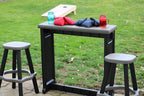 Single Bar Set Includes 2 Barstools Deep Grey Top & Black Base Ideal - Image 4