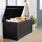 JUMMICO 120 Gallon Resin Deck Box, Large Outdoor Storage Box Waterproof & - Image 6