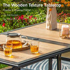 PHI VILLA Outdoor Dining Table for 6, Modern Long Furniture for Patio - Image 4