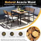Tangkula 4 Piece Patio Dining Furniture Set, Outdoor Dining Chair Set - Image 6
