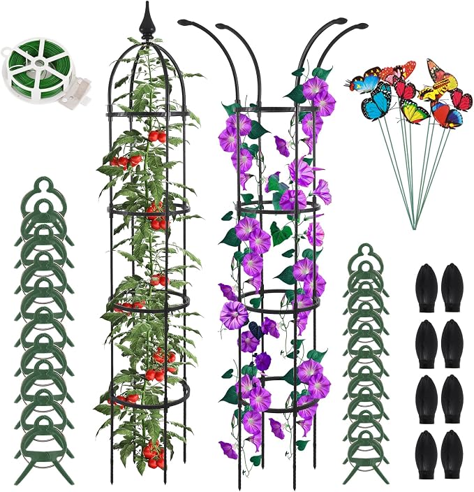 Obelisk Trellis for Climbing Plants Outdoor 6.6ft, Garden Tower Trellis for by WellSign