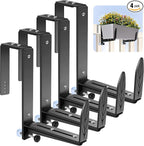 Window Box Brackets, Adjustable Planter Box Brackets, Heavy Duty Iron Flower by VOXOR