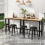 COSTWAY Metal Bar Stools Set of 4, - Image 9
