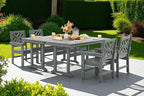 HDPE Outdoor Dining Set, 6-Piece Outdoor Table and Chairs Include 4 Dining - Image 7