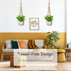 USLAI Macrame Plant Hanger Indoor Outdoor, Fits 4 to 15 Inch Pots, Strong - Image 7