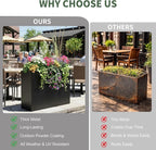 Tall Metal Planter for Outdoor Plants, Large Rectangular Planter - Image 5