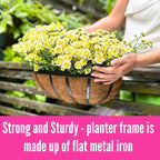 LaLaGreen Deck Railing Planter Boxes Black Metal Rectangular Hanging Planters - Image 5
