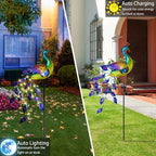 DREAMSOUL Solar Garden Lights Outdoor, Metal Peacock Decor Solar Lights Garden - Image 2
