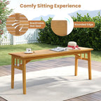 Tangkula 3 Pieces Patio Dining Set, Acacia Wood Space Saving Outdoor - Image 7