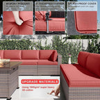 Kullavik 13 Pieces Outdoor Patio Furniture Set - Image 4