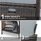 LEVELEVE Balcony Furniture 5 Piece Patio Conversation Set, PE Wicker Rattan - Image 7