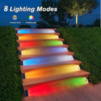VOLISUN Solar Stair Lights 6 Pack, 7 Fixed Colors, Solar Step Lights Outdoor - Image 3