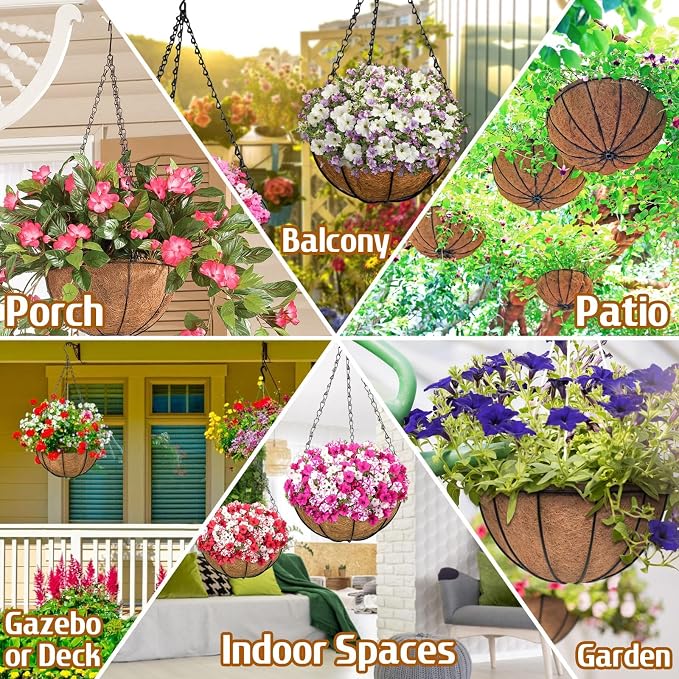 ZeeDix 12 Inch Hanging Baskets for Plants Outdoor - Image 5