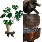 TOPZEA Set of 2 Mini Wooden Stool Display Stand, Wood Riser - Image 3