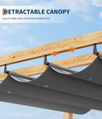 GarveeLife 10 x 13 ft Wood-Grain Aluminum Pergola - Image 4