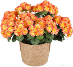 Artificial Fall Flowers for Outdoors, 6 Bundles Realistic Silk Fake Geraniums - Image 3