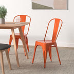 Nazhura Metal Dining Chair Farmhouse Tolix Style - Image 2