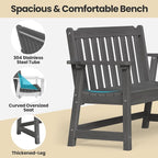 Ciokea 49" Heavy Duty Outdoor Bench Set of 2, HDPE Weatherproof Garden Bench - Image 4