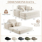 5-In-1 Oversized Chaise Lounge Chair Indoor - Image 2