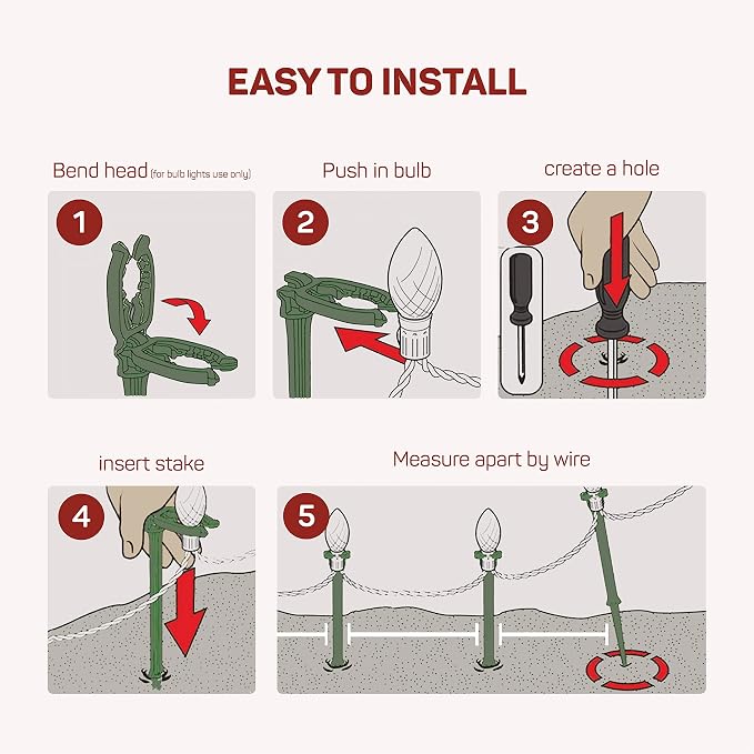 Christmas Light Yard Stakes Outdoor Light Stakes - Image 6