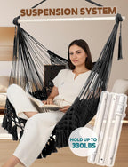Chihee Hammock Chair Super Large Soft-Spun Cotton Rope Weaving Hanging Chair - Image 5