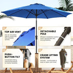 Ayge 9FT Large Outdoor Patio Umbrella Market Table Umbrella-UV Resistant - Image 2