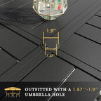 VICLLAX Round Patio Table with Adjustable Umbrella Hole - Image 4