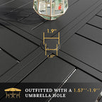VICLLAX Round Patio Table with Adjustable Umbrella Hole - Image 5
