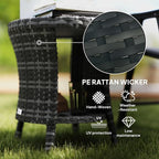 Outsunny 18" Outdoor Wicker Coffee Table, 2-Tier Patio Side Table - Image 5