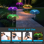 Vosaro Solar Flower Lights Outdoor Garden Decorations Waterproof, Solar Yard - Image 2