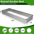 2PCS 10x3x1ft Galvanized Raised Garden Bed Kit, Galvanized Planter Raised - Image 3