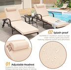 HOMREST Wicker Chaise Lounge Set of 2, Pool Lounge Chair - Image 3
