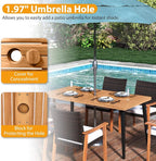 Tangkula 63" Acacia Wood Patio Dining Table - Image 5