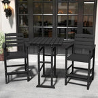 3-Piece Adirondack Bar Table and Chair Set, HDPE All-Weather Bar Height Chairs - Image 6