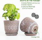 Gepege Ceramic Planter, 6 Inch Plant Pot - Image 3