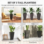 Outsunny 28 Inch Tall Planters for Outdoor Plants, Stackable Tapered Large - Image 4