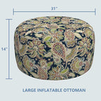 LVTXIII Outdoor Inflatable Ottoman, Fade-Resistant Round Footrest Stool D31”x - Image 3