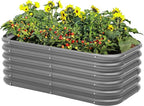 Galvanized Raised Garden Bed, Outdoor Planter Bed, Metal Planter Box by Besebay