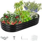 5X2.7X1 FT Oval Galvanized Metal Garden Raised Bed/Plant Box - Image 9