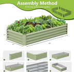 2PCS 6x3x1FT Galvanized Raised Garden Bed, Galvanized Planter Raised Garden - Image 4