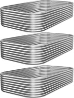 3 PCS 8x4ft Galvanized Raised Garden Bed Outdoor, Metal Garden Bed by Mostmahes