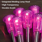 DenicMic Solar Lights Outdoor 10 Pack Waterproof Pink LED Stainless Steel Stake - Image 6