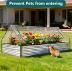 DUMOS Raised Garden Bed with Cover, Extra Large Metal Garden Bed Mini Greenhouse - Image 4