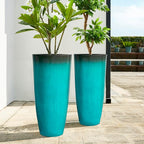 Glitzhome 30" H Tall Outdoor Planter, Plastic Large Flower Pots - Image 7
