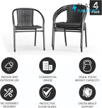 Flash Furniture Lila Modern Rattan Indoor/Outdoor Stackable Dining Chairs - Image 4