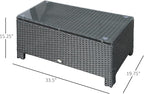 Outsunny Patio Furniture, Wicker Coffee Table, Hand-Woven PE Rattan Side Table - Image 3